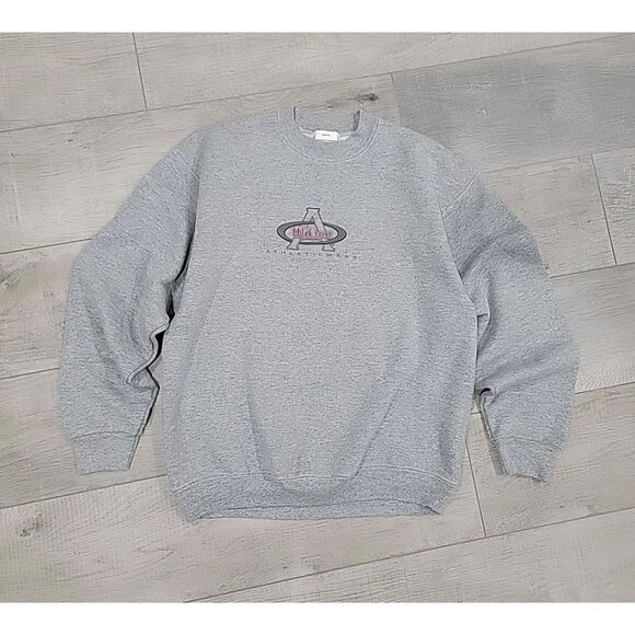Vtg 90s Wilson Pullover Sweatshirt Sz L Crewneck Long Sleeve Athletic Wear Grey - Picture 1 of 6